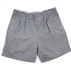 Tommy Hilfiger Men's Gray Cotton Pleated Shorts Sz 38